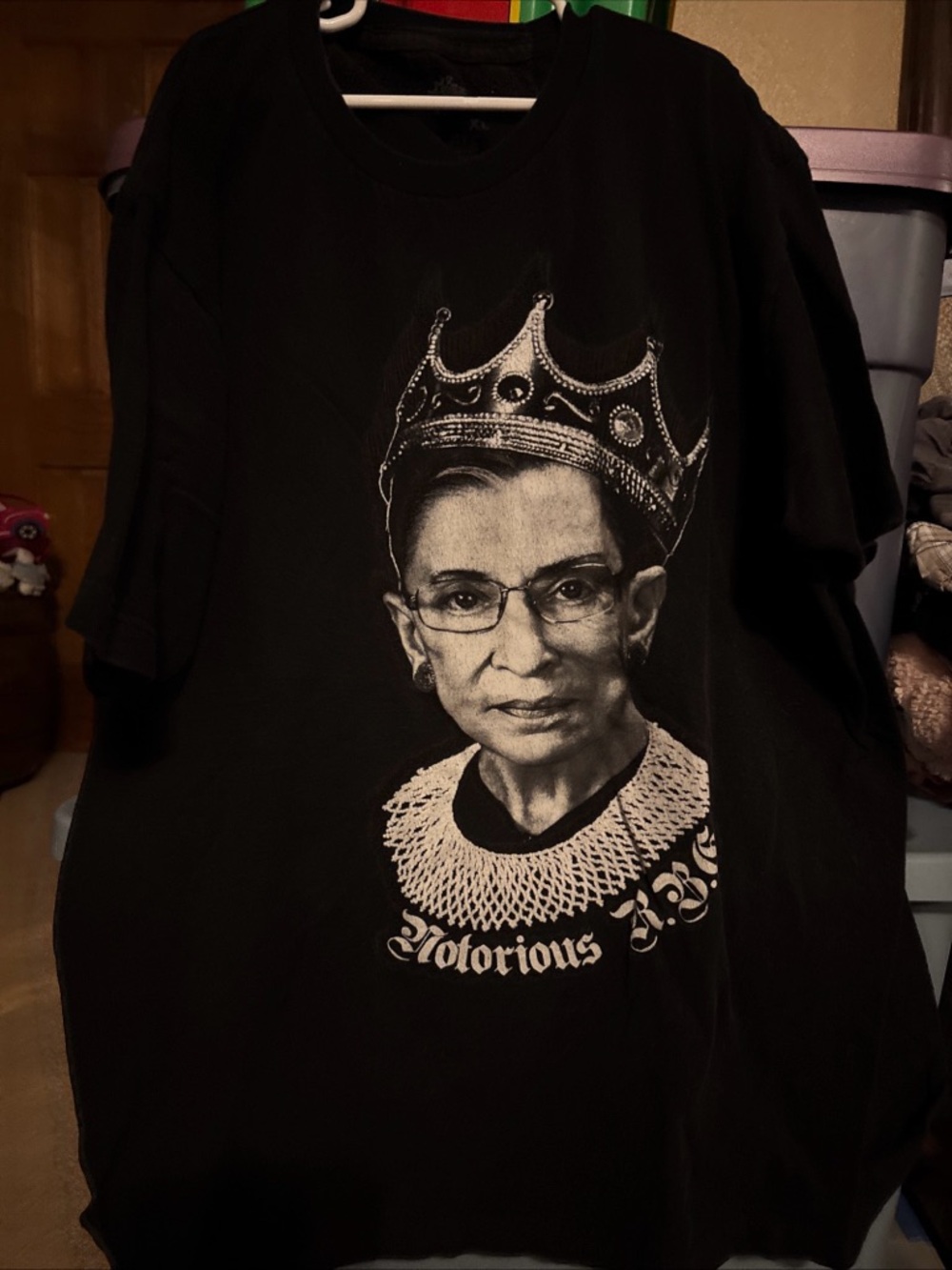Ann Arbor T-Shirt Ruth Bader Ginsburg wearing a crown with "Notorious R.B.G." Xl